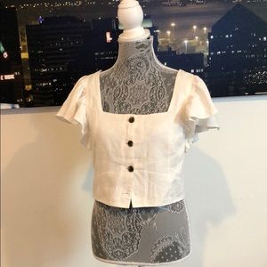 Linen Beige Crop Top